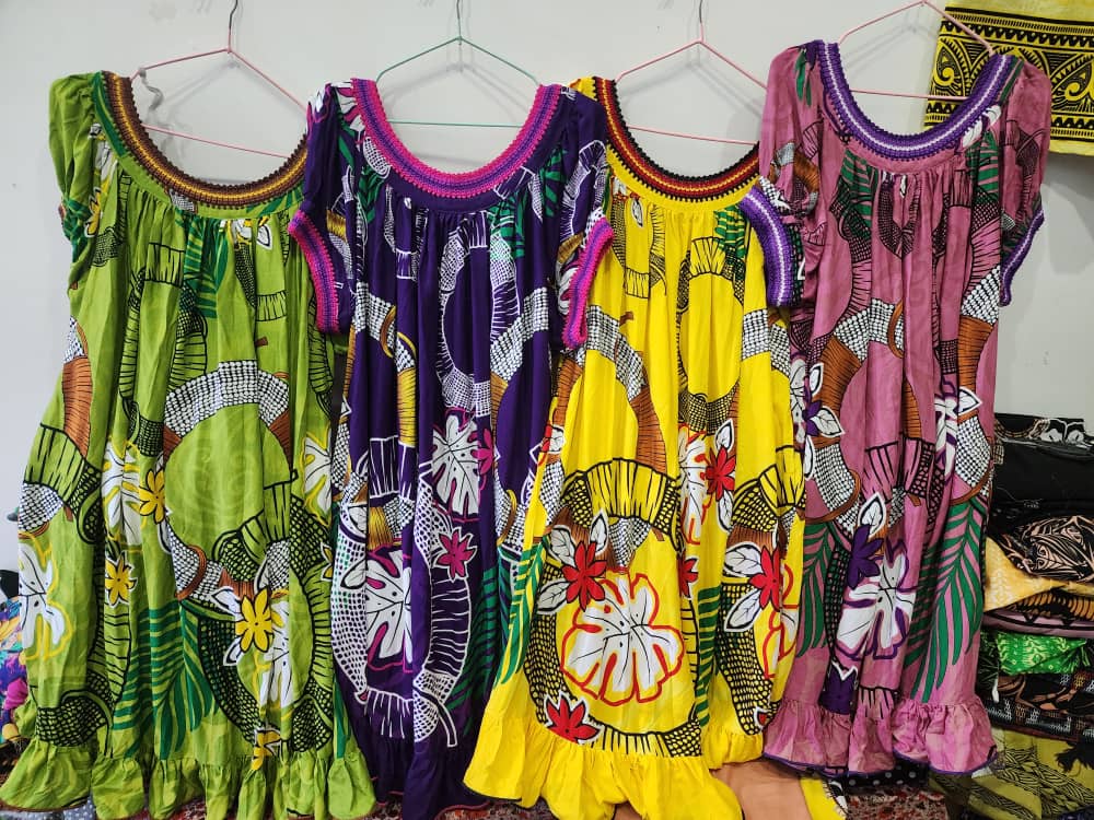 Tropical green meri dresses