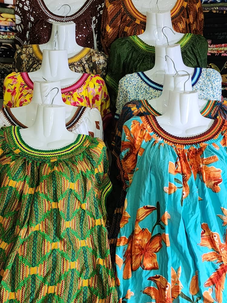 Green and turquoise floral dresses