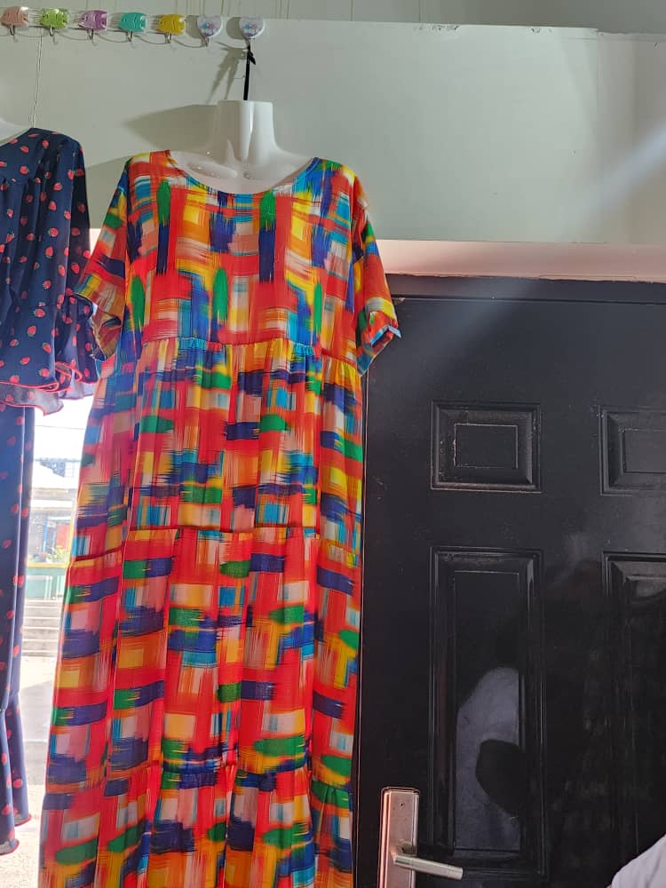 Rainbow check dress
