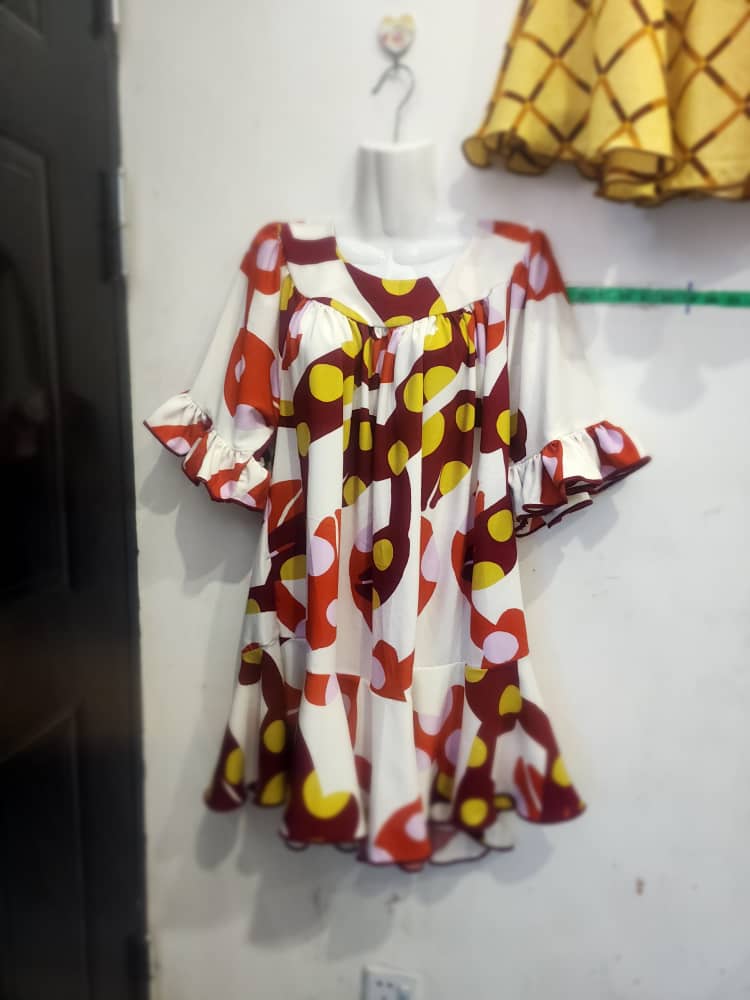 Red and white spotted dress